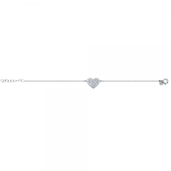 Bratara argint 925 rodiat inimioara cu zirconii - Be in Love [2]